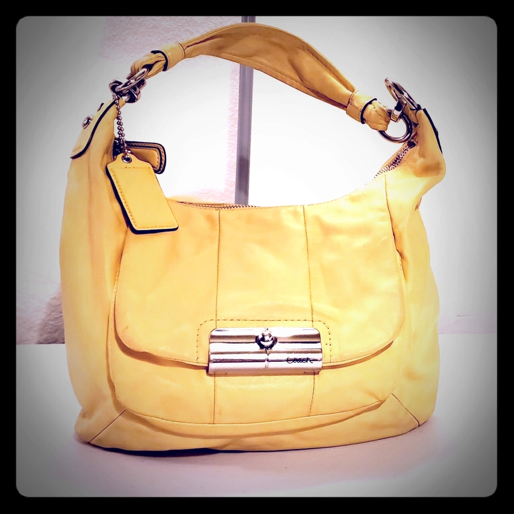 Yellow leather coach convertible